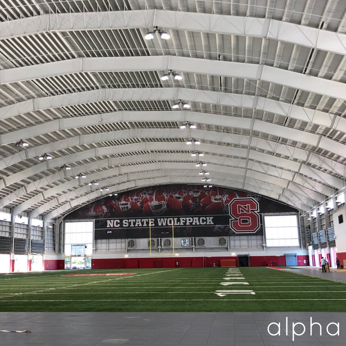 APG_US's tweet photo. #todaysoffice was a fun little gig at the Close-King #indoorpracticefacility at @NCState for @PackFootball and @NCStateCALS #gopack https://t.co/D4V2mr716Y