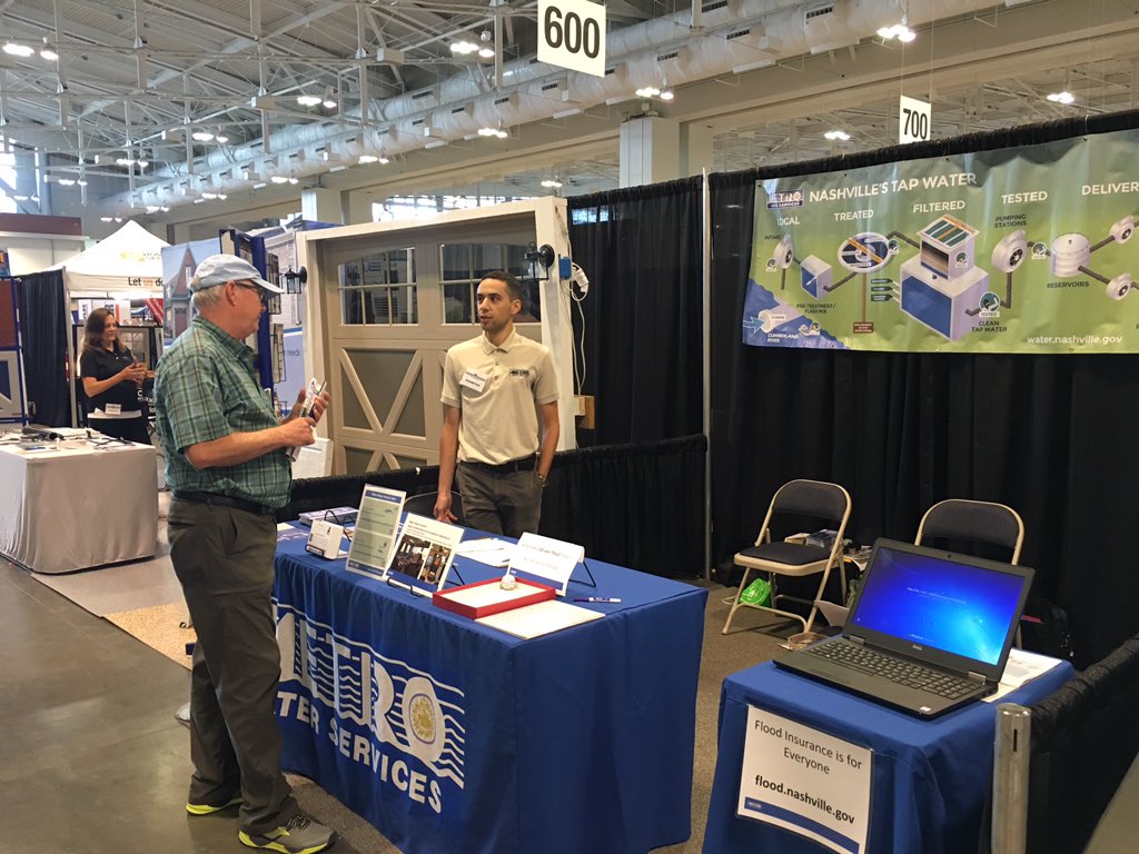 NashvilleMWS's tweet photo. Headed to the @NashHomeShow this weekend? We’re here talking all things water. If you have questions, come on by. https://t.co/ZMmYxpZaxH
