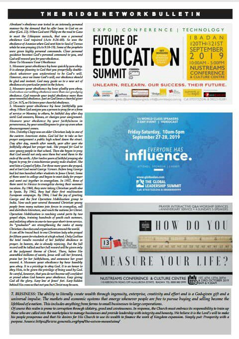 dbridgenetwork1's tweet photo. @AMadojemu @AdekunleOmisor2 @tajayiope @ROladiran @WrightBukola @Xquisitushers @Bims_livngarden @Babatunde_300 @babateye @biodunmakinde The Bridge Network, Bulletin 8th Sept, 2019. Have a great Sunday and week ahead 
#TBN #OutstandingLife&amp;ServiceTransformingOurWorld https://t.co/tSeLmN7ot6
