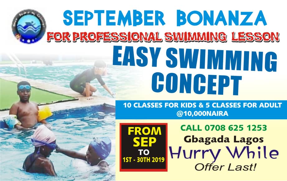 CoachOdun's tweet photo. .Safety and professional swimming courses in Gbagada.
Join us this September to learn the safety aspect of the pool and open water at a discounted fee with  just  #10,000 naira only...
..
.The classes  shall commence  on September 1st, 2019 in Gbagada for 1 month ..💦💦
. https://t.co/2X62qaKau0