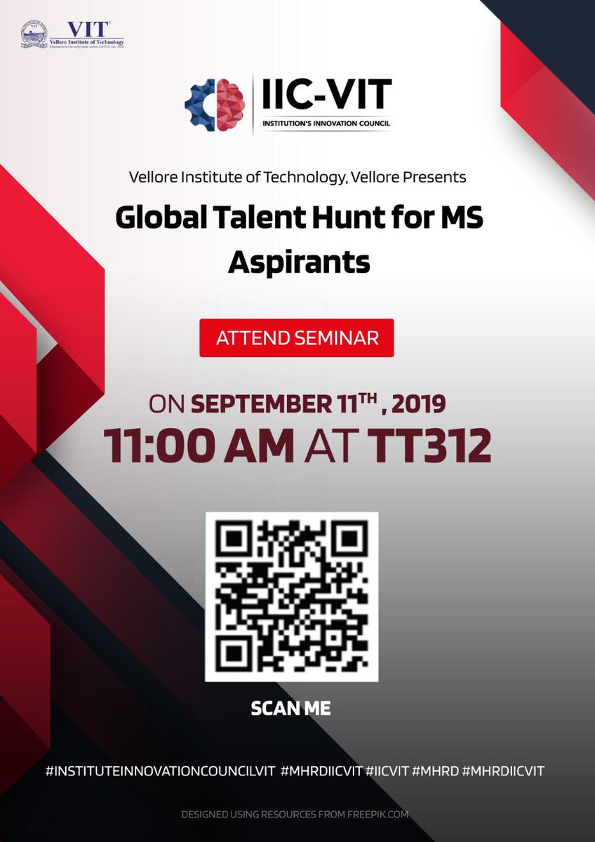 iic_vit's tweet photo. Attend the Seminar on the Global Talent Hunt for MS Aspirants and decide the path you want to choose, once you are out of college
#InstitutionInnovationCouncil
#MHRDIIC
#IICVIT
#MHRDIICVIT https://t.co/jRZ5gAr3a6