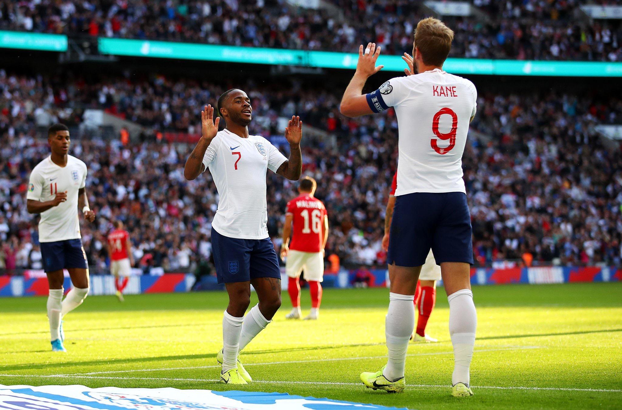 Kane celebra un gol de Inglaterra ante Bulgaria.