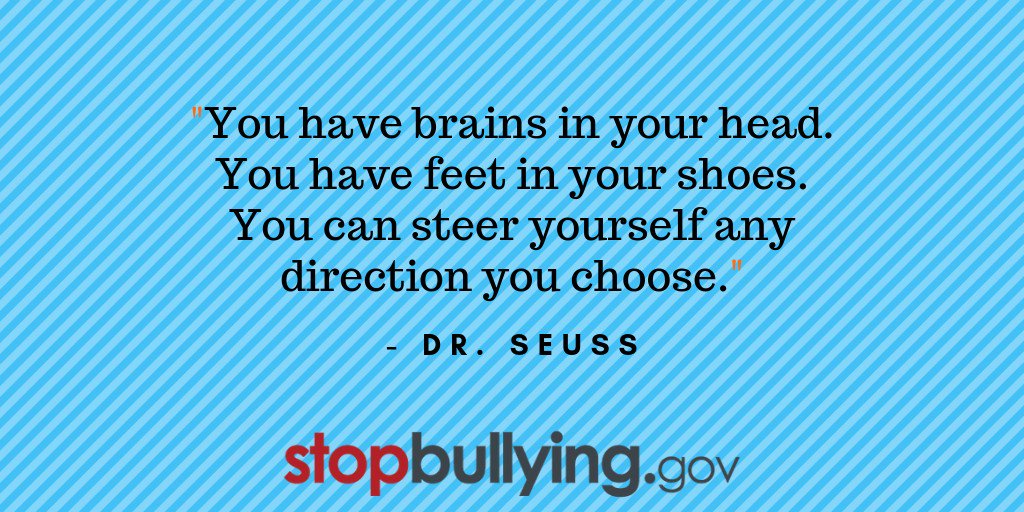 StopBullyingGov's tweet photo. Every choice you make brings you down a different road. Choose positive friends and interactions! #StopBullying https://t.co/2NCBfiaVyW