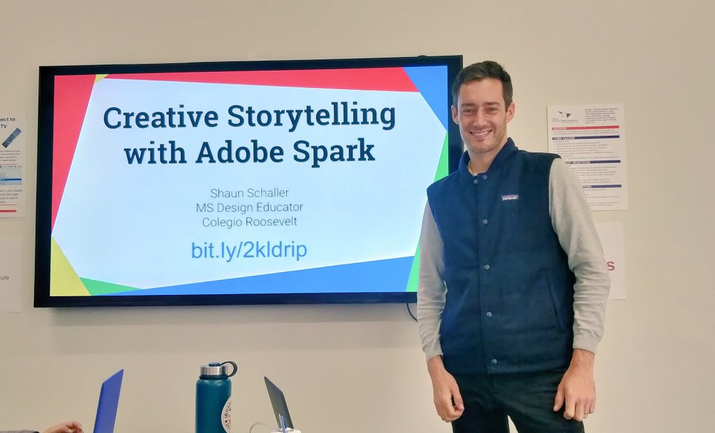 dale_rickardo's tweet photo. It's a full house for @ShaunSchaller's #adobespark workshop for the 3rd @AppsEvents1 Peru Summit! #GooglePD https://t.co/EyyJwwntN8