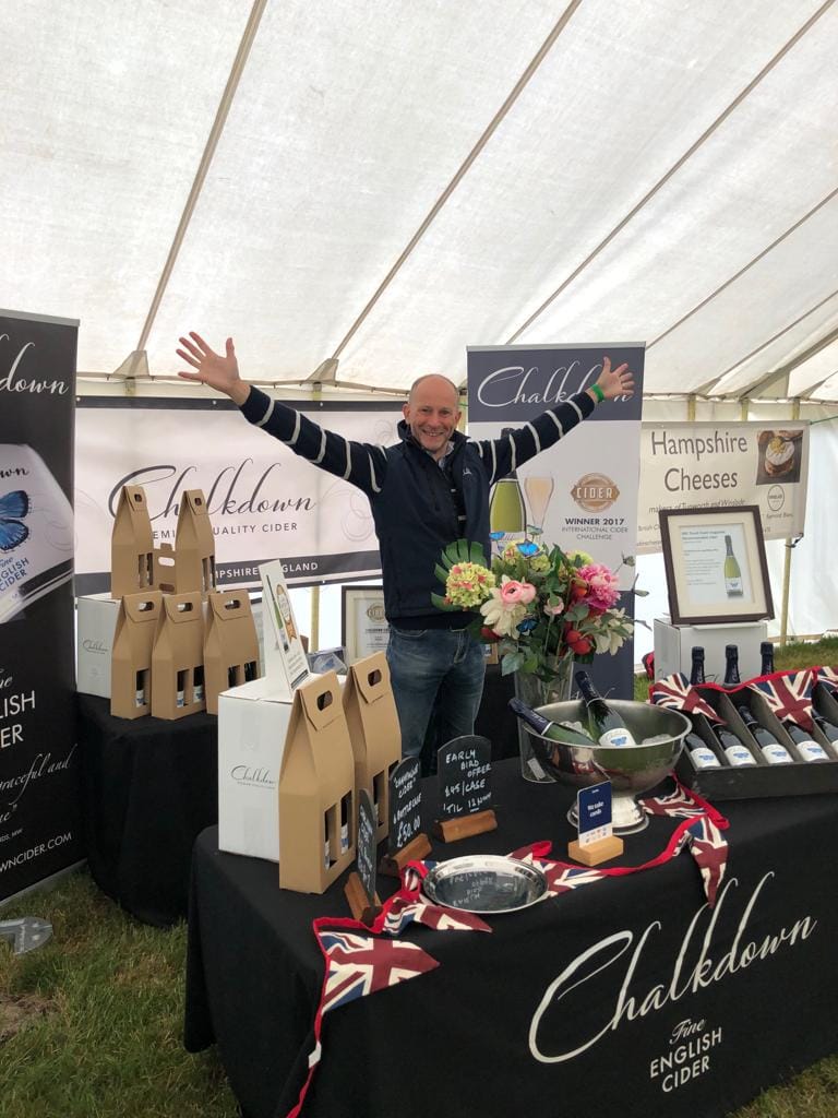 Piotr had a great day at the <a href="/AlresfordShow/">Alresford Show</a> - thanks to everyone that came to the stand. It was particularly good because he was next to our favourite cheese - Tunworth - from <a href="/hampshirecheese/">Hampshire Cheese Co</a> that goes SO well with our Sparkling Chalkdown Cider! 🍏🥂🦋🧀
