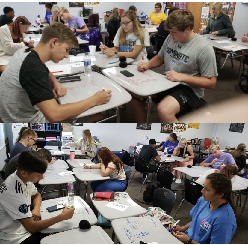 USD265_EHS's tweet photo. Mrs. Premerโs College Algebra classes worked on reviewing radicals this week.
โWe can write on the desks?!?โ #mathisrad https://t.co/ZN9wlQhrmz