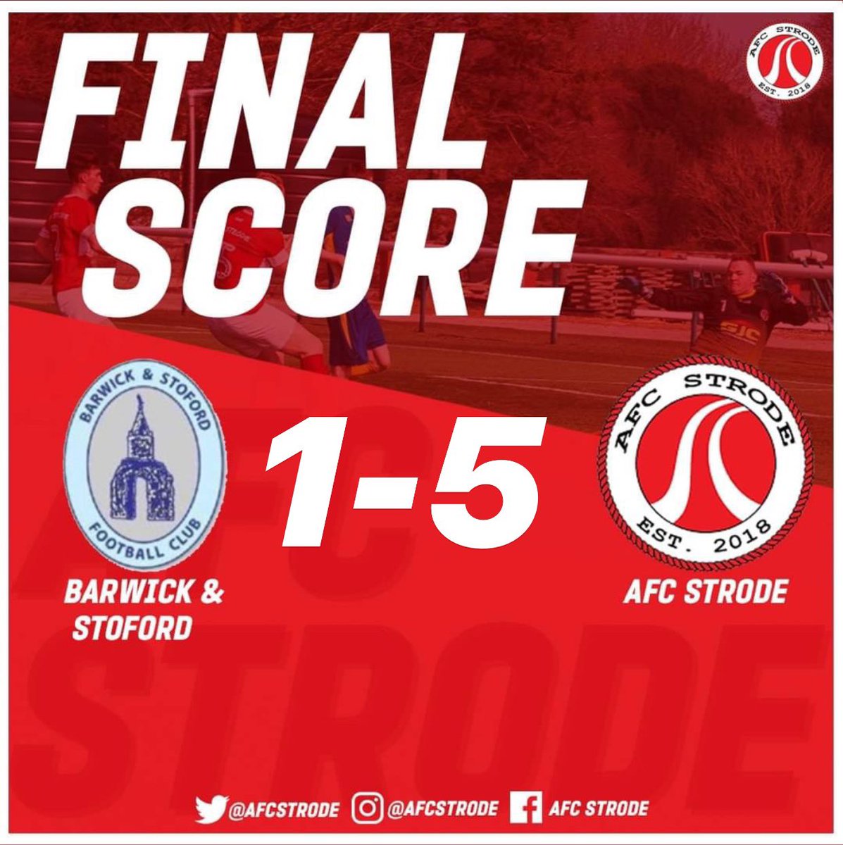FT

Barwick 1 - 5 AFC Strode 
The boys dug deep to get the first 3 points of the season! Tough pitch to play on but we played some quality football!

Goals from 
@ganners07 
Cam 
<a href="/LanderGrainger/">Lander Grainger</a> 
<a href="/Harrisliamm/">Liam Harris</a> x2