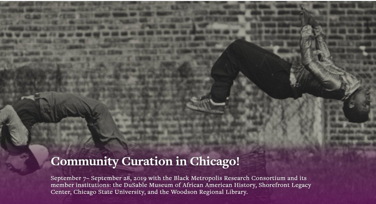 <a href="/ChicagoBMRC/">BMRC</a> are proud partners of <a href="/NMAAHC/">Smithsonian’s NMAAHC</a> Community Curation Program! Thanks to our member  institutions @ChiStateArchive <a href="/ChicagoState/">Chicago State University</a>, <a href="/SFLegacy/">Shorefront Legacy</a>, <a href="/chipublib/">Chicago Public Library</a>, &amp; <a href="/DuSableMuseum/">DuSable Black History Museum and Education Center</a> for hosting and representing on the local planning team! Full calendar at tinyurl.com/y5ycnlmh!