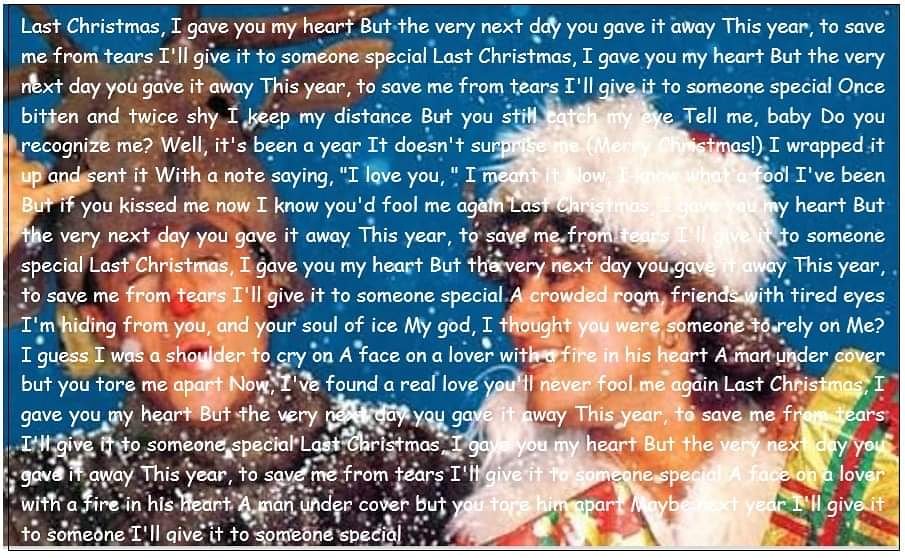 Gotta love "Last Christmas"!
What memories does this song bring to your mind?
Join our group.
facebook.com/groups/LastXmas
