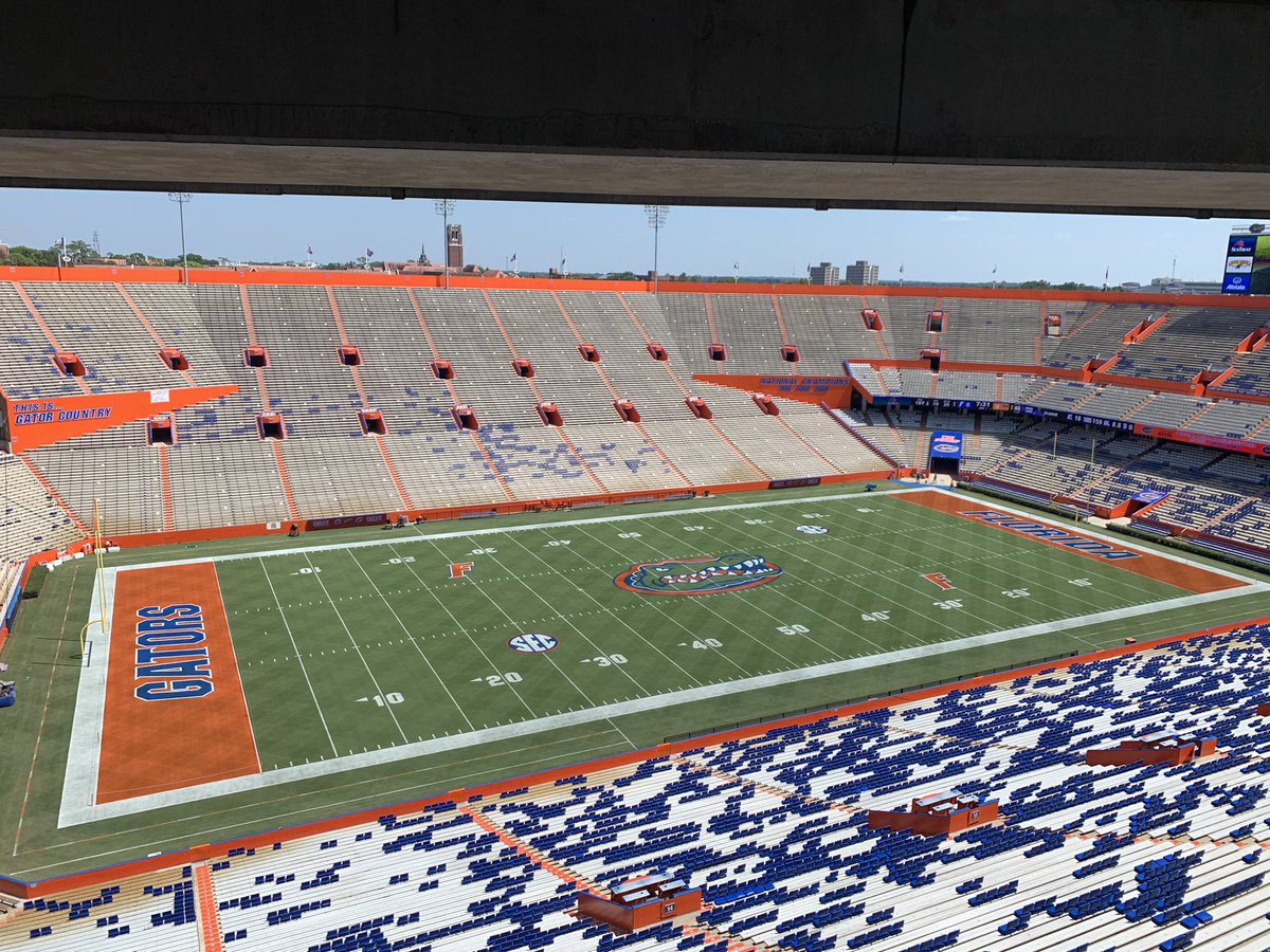 The Swamp is ready! 💙🧡🐊🏈 Great work <a href="/GatorTurfStaff/">Gators Turf Staff</a>