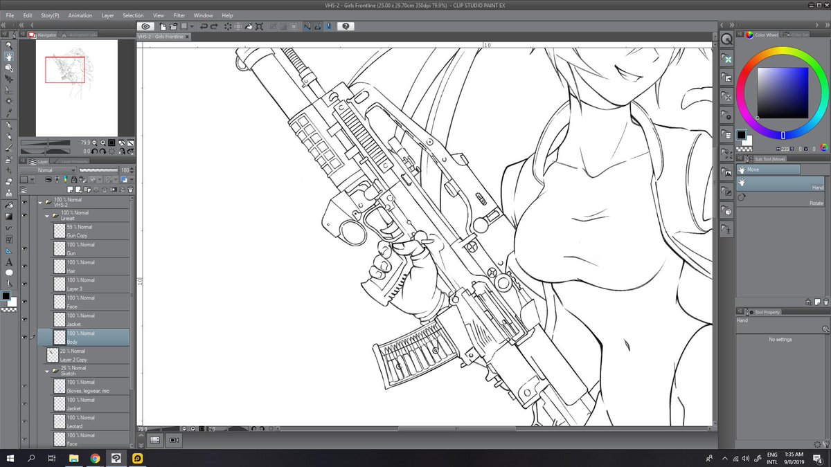 Comms WIP
tfw I draw art of girls with guns but drawing this details is killing me. 