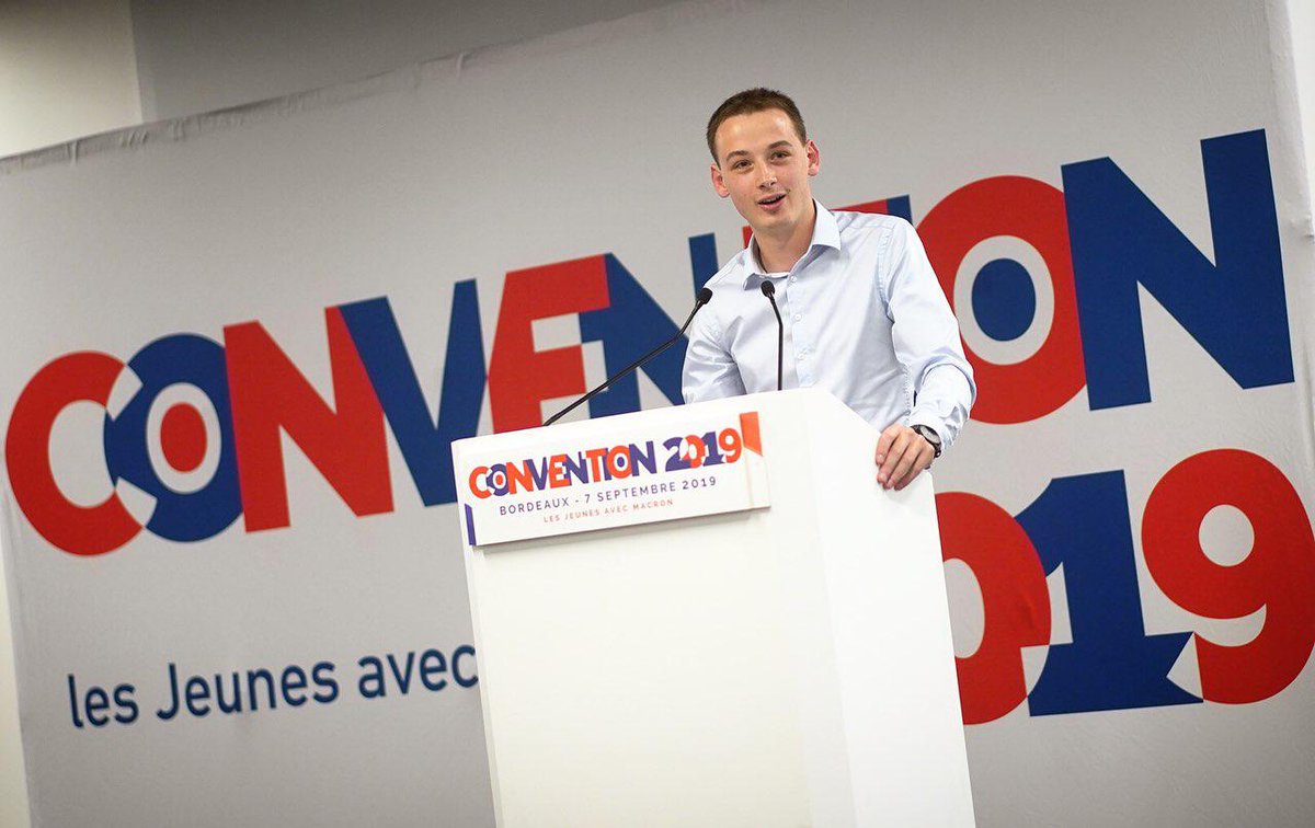 Jeunesenmarche's tweet photo. "Nous ne ferons pas que défendre la politique gouvernementale. Notre but sera de faire porter nos idées majeures, à commencer par l'écologie. Nous participerons encore le 20 septembre à la marche pour le climat. Nous devons dire quand ça ne va pas assez vite !" @Ambroise_Mejean https://t.co/0iVt8XbL9D