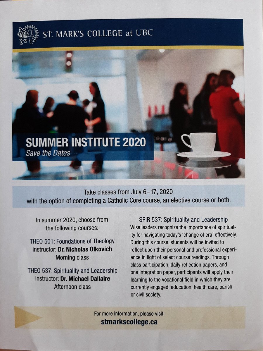 VCSTA's tweet image. Look at what @SaintMarksUBC has to offer this fall and over the year.  Look at clear steps for program progression.  See @CISVA2 at cisva.bc.ca/schools/archbi… for details on Archbishop&apos;s Scholarship towards the Catholic Core.  Still time to register for this fall.