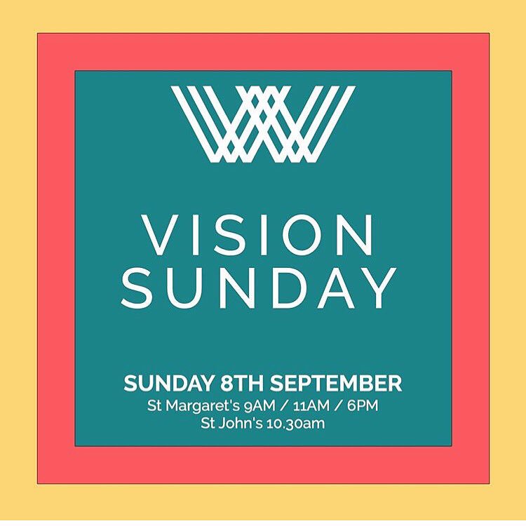 Can’t wait for VISION SUNDAY ... join us tomorrow at 9 (trad) - 11 (with kids and youth work) or 6pm at St Margaret’s or 10:30 (with kids work) at St Johns!