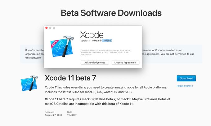 I just downloaded the current Xcode beta again because it said it was beta 6. Turns out they just forgot<a href="/tag/apple"class="tags"><span>#apple</span></a><a href="/tag/jailbreaking"class="tags"><span>#jailbreaking</span></a>