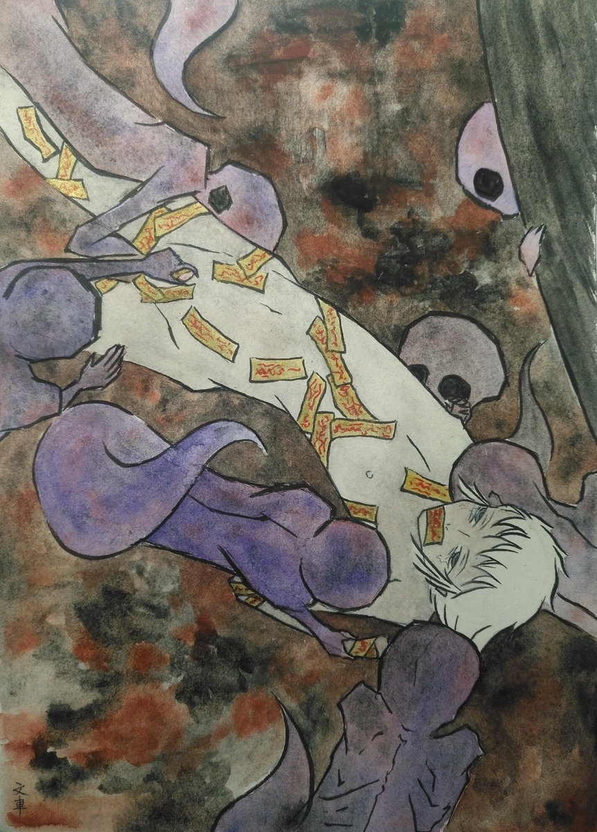 ManekoiMoling's tweet image. finished🔞
車，車田正美的車
陰陽師螃蟹被他養的亡靈們剝殼吃掉
#デスマスク #聖闘士星矢 #cancerdeathmask #saintseiya