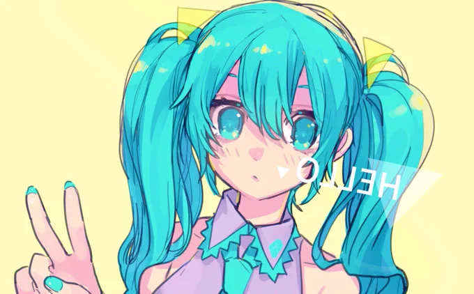 夜中にお友達のsurface借りてお絵描きミクさん✌️ 