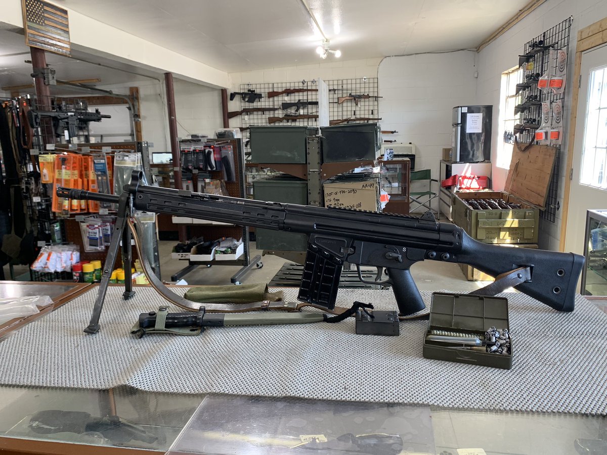 AmmoGear's tweet photo. This CETME/C308 is a beast! And just in time for hunting season! This unit comes with a short mag, one G3 mag, bayonet, and bipod! Stop in and check out this semi-auto 308 today! 434-709-4501 #cetme #c308 #spain #spanish #semiauto #762x51 #deerseason https://t.co/JU2N4U0AZU https://t.co/nn3DWu5xTI