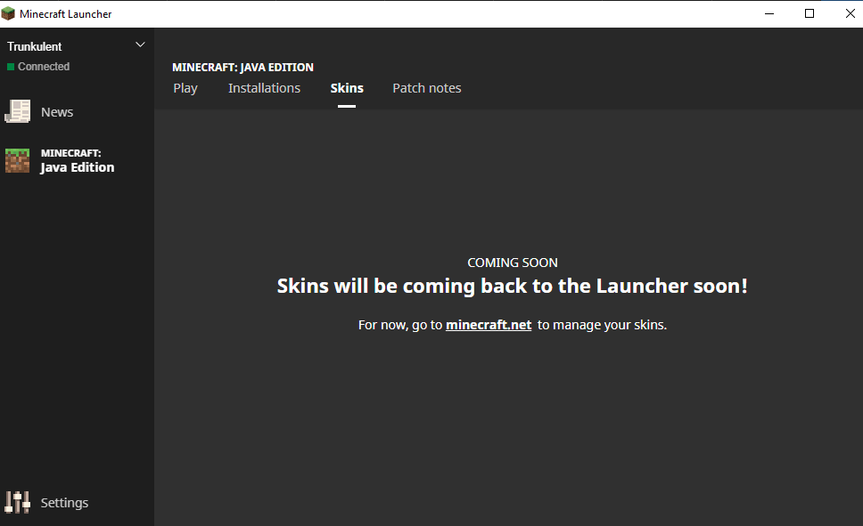MTrunkulent's tweet photo. "skins will be coming back to the launcher soon" they said.

they said. https://t.co/wLAKJqLHym