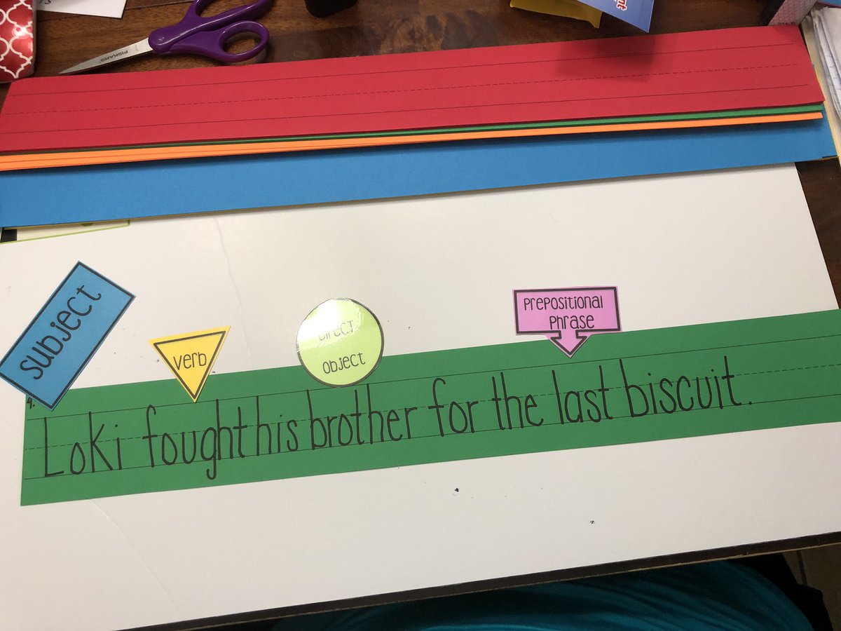 CBaucom1972's tweet photo. Avenging sentences!!!! Ss will determine the direct, indirect object and prepositional phrases to make great sentences!! #saturdayplanning @echstylerisd @TISDELAR612 @tylerisdlearn https://t.co/SC4yAVKti6