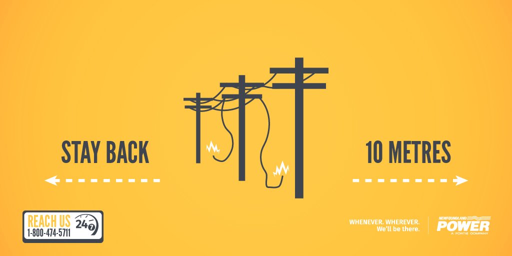 NFPower's tweet photo. High winds can bring trees in contact with power lines. Remember, if you see a downed power line, STAY AWAY and call us immediately on 1-800-474-5711 #ThinkSafeLiveSafe https://t.co/SZs3ar4HG1