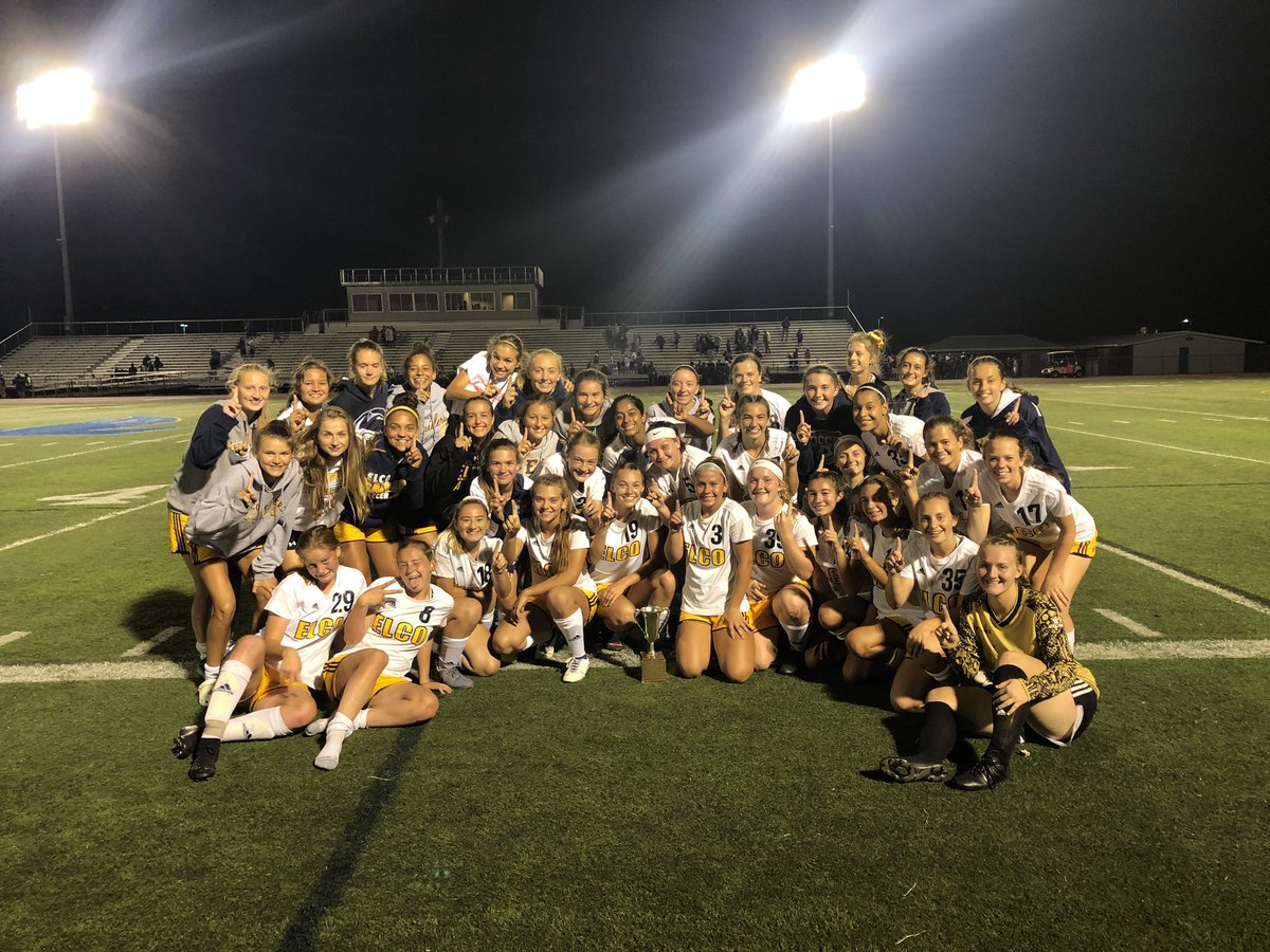 ELCOSoccer's tweet photo. The girls have kept the cup for four years now 😎 and they plan on keeping it for the next four!!! Great day to be a R A I D E R #cousinnationyeeyee https://t.co/zG6dKBWxL2