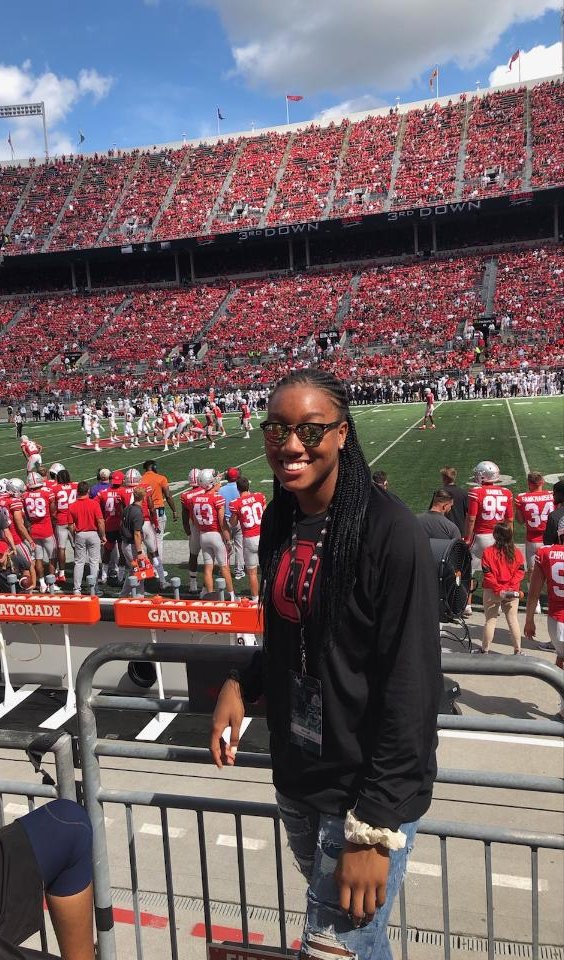 A big thanks to <a href="/OhioStateWBB/">Ohio State Women’s Basketball</a>. We had such a great time, it was awesome. Go Bucks!