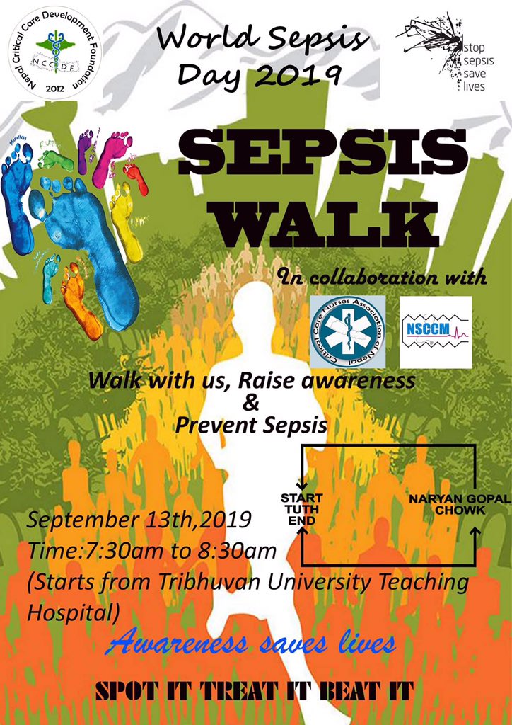 NCCDF's tweet photo. World Sepsis Day 2019. #WSD2019  Join us to raise awareness about Sepsis. #SepisWalk #SepsisTalk #SepisQuiz  Starts from 07:30 on September 13, Friday @TUTHospital @CCNANOfficial @NSCCMOfficial https://t.co/Rcwfsq4PWk