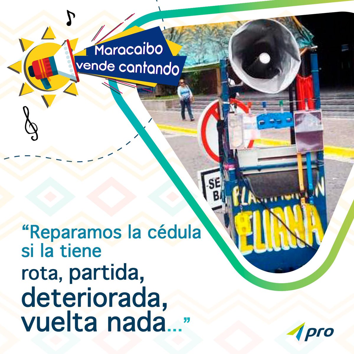 somosproaccion's tweet photo. ¡Mijo como váis a andar con la cedula así! 

Si necesitáis disimular lo llevao de tus documentos, Veni que en cualquier esquina del centro te la laminamos, te la forramos, te las plastificamos… 

¿Le seguiste el ritmo?

#Maracaibo #Zulia #tradicion  #venezuela https://t.co/U7kENRzkzN