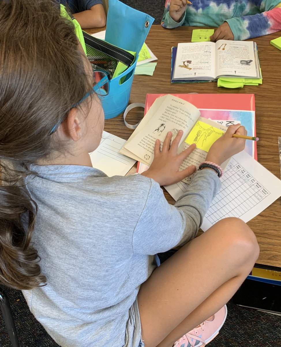 We’ve been doing some big, important work this week! Today we added sticky note stop signs to our books to help us remember to pay close attention to the movies in our mind when we’re reading! #visualizing #3rdgrade #readersareleaders <a href="/expressriders/">Evans Riders</a>