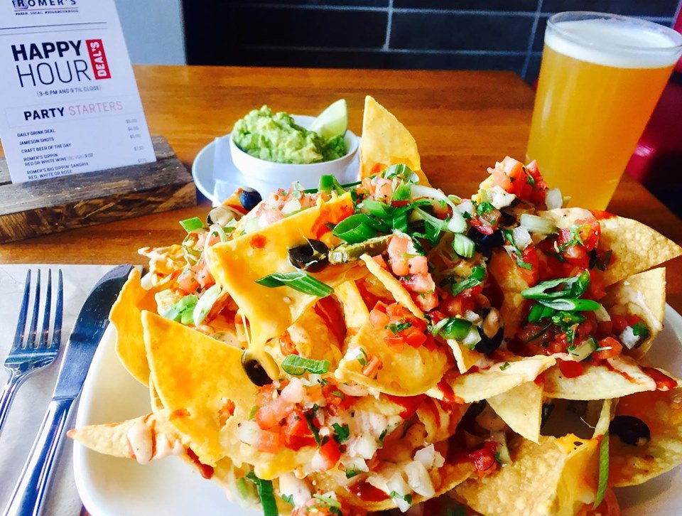romersburger's tweet photo. Happy, Happy, Happy Hour! Daily from 3pm to 6pm &amp; 9pm to close. Cold craft beer and cheesy nachos is there anything better? #yvrhappyhour #craftbeerbc #nachos #kitsilano #portmoody #riverdistrict https://t.co/5iLGZxO2GG