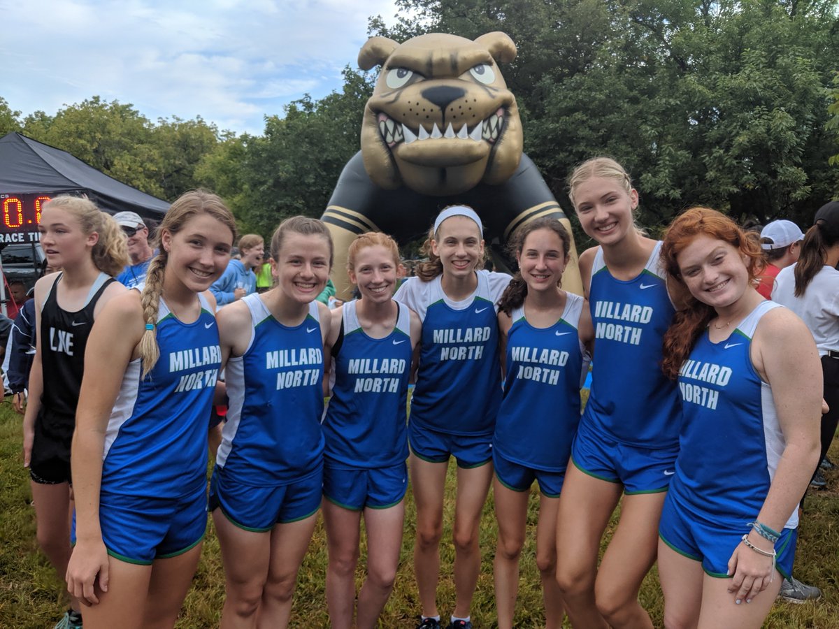 MillardNorth_XC's tweet photo. Allison Louthan WON the girls varsity race and MNXC had medalists in every race at the Burke Invite!  Varsity Boys placed 4th, Varsity Girls 3rd, JV Girls 2nd, and JV Boys 2nd! @MNHSActivities @MillardNorthHS https://t.co/OM5b8XcwGB