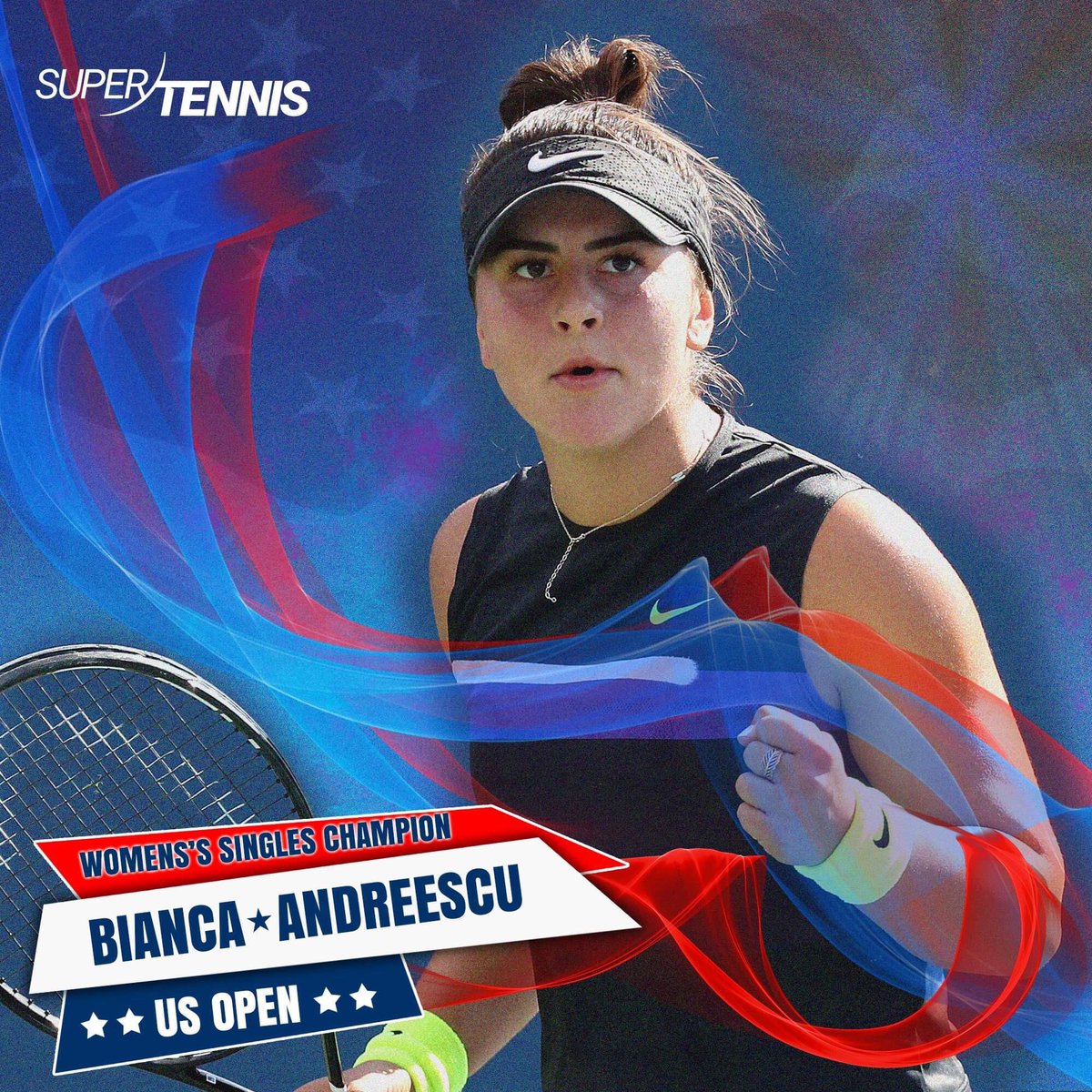 SuperTennisTv's tweet photo. Bianca #Andreescu 🇨🇦 è la nuova regina degli Us Open❗️

La canadese supera Serena #Williams col punteggio di 6-3 7-5 e mette le mani sul suo primo Slam della carriera a soli 19 anni! 👏

#tennis #Slam #UsOpen https://t.co/f5AuzLbK9q