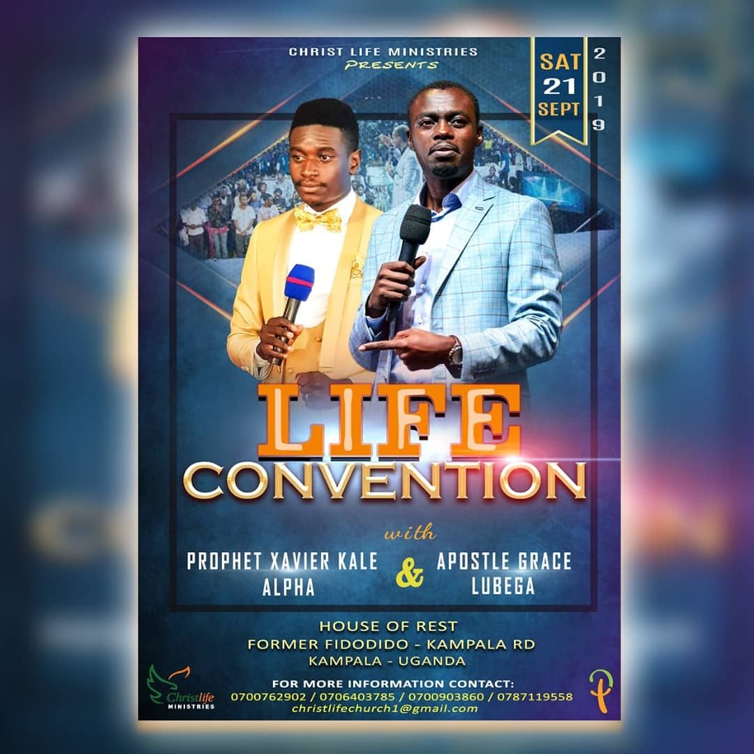 CLCEntebbe1's tweet photo. We're counting days to the long awaited day with greatly anointed men of God, #ProphetXavierAlpha and #ApostleGrace of @Phanerookampala in #LifeConvention2019 at #HouseOfRest. Come for more of the understanding and Knowledge, broaden your mind with God's treasure, "The Word" https://t.co/RH6x58JKG2