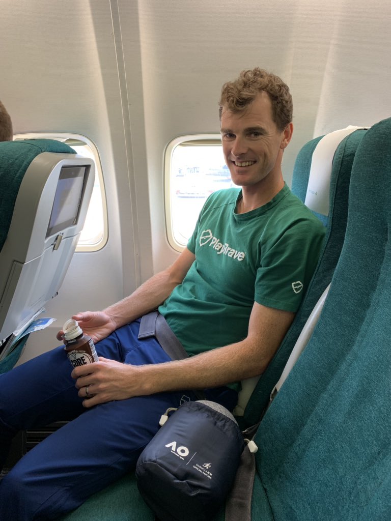 jamie_murray's tweet photo. Celebrating with a flight home and a chocolate milk.  #PartyAnimal #celebrateinstyle https://t.co/aemV0bUJQK