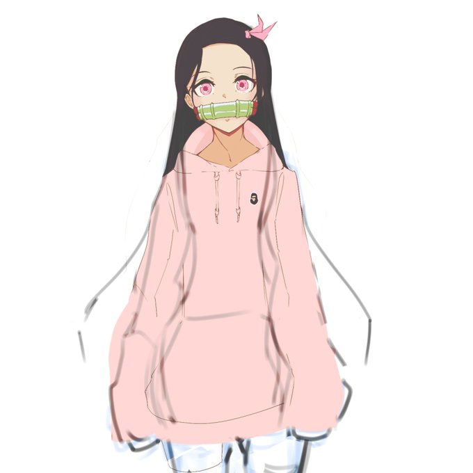 FrostさんがTwitterに投稿した竈門禰豆子(鬼滅の刃)のイラスト。