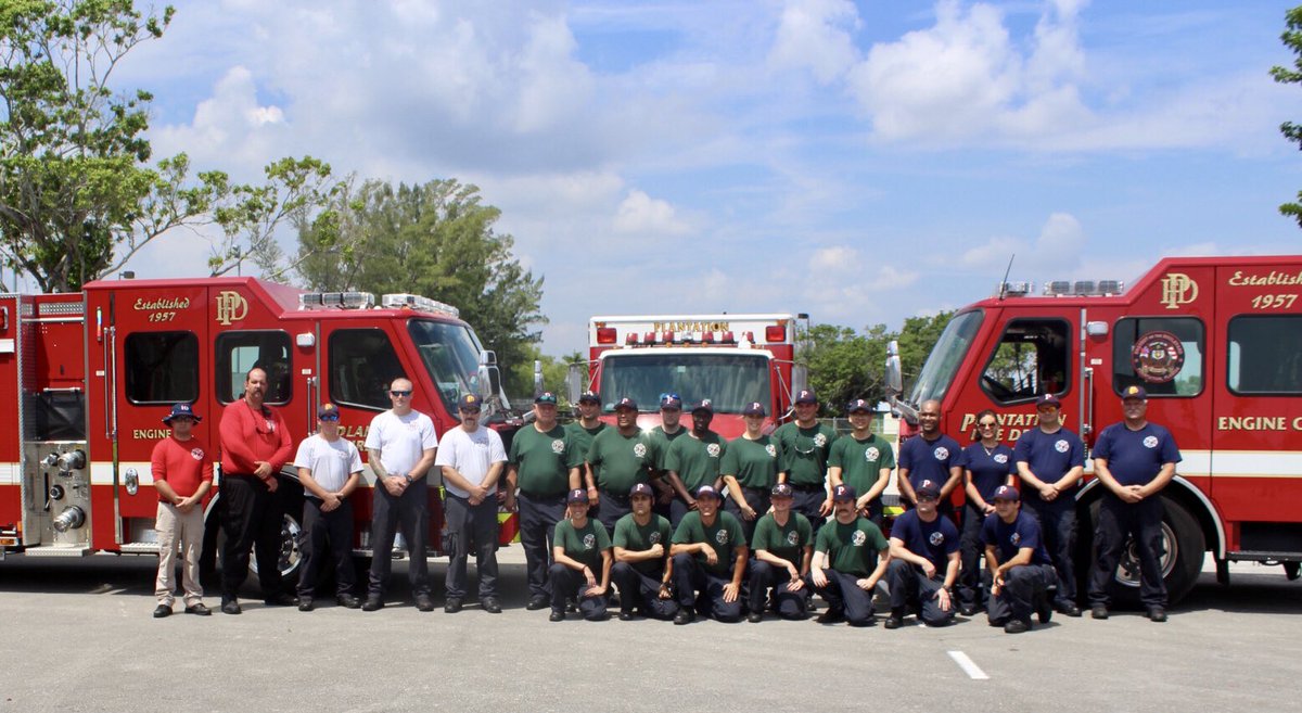 PlantationFire's tweet photo. Today, #PFD Recruit Class 19-01 completed their EVOC training at @McFatter_Tech. Thank you to #Engine25 #Engine96 and all the Instructors who assisted. ππΊπΈ https://t.co/NbuvXT0M85