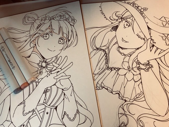 今日の抽選販売用の色紙ことりこ。完成版は会場にて!!(察して下さい) 