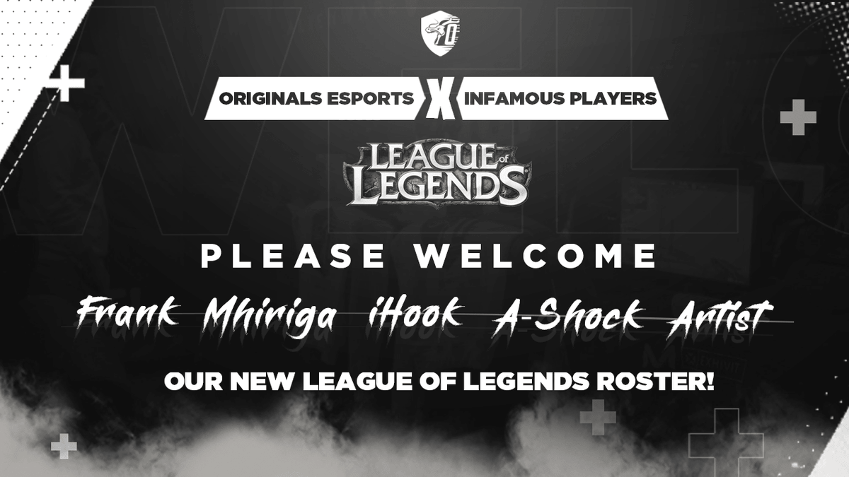 orl_esports's tweet photo. Good Evening :)
Thank you all for coming and joining us here today
Today, we would like to introduce you to (Infamous Players) League of legends team who joined our Organization ORIGINALS ESPORTS today !
So please give a big welcome to our new family members. :*
#Originals_ready https://t.co/mfVZ2QBCgu