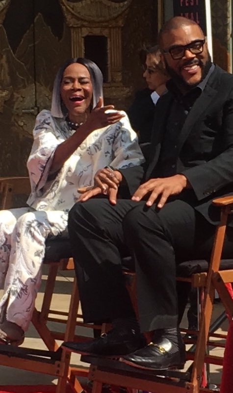 The joyful @IAmCicelyTyson and @tylerperry at her #TCMFF Hand and Footprint Ceremony @ChineseTheatres in 2018. #TheEssentials @ava #TCMParty #Sounder #LetsMovie @BenMank77