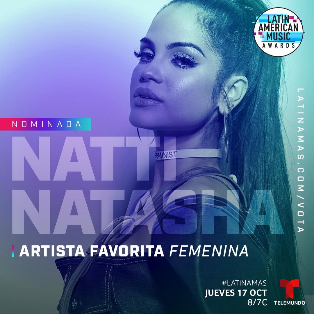 NattiNatasha's tweet photo. #TeamNatti seguimos activos 💫 #FavoriteArtistFemale  #ArtistaFemeninaFavorita #LatinAMAs Natti Natasha / #NattiNatasha https://t.co/4LEtutVfa0
