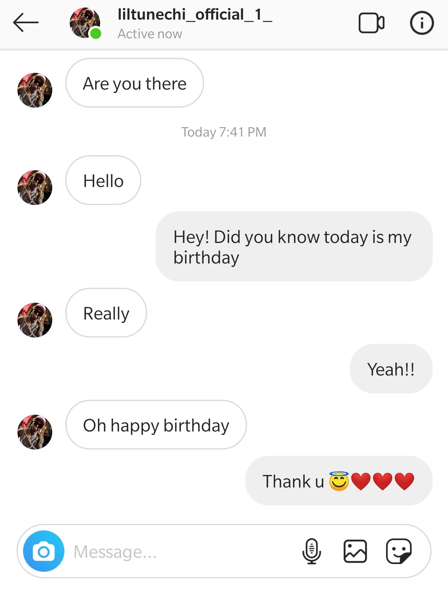 Can you guys believe my Lil Wayne Fan Account reply guy wished me a happy birthday!! 