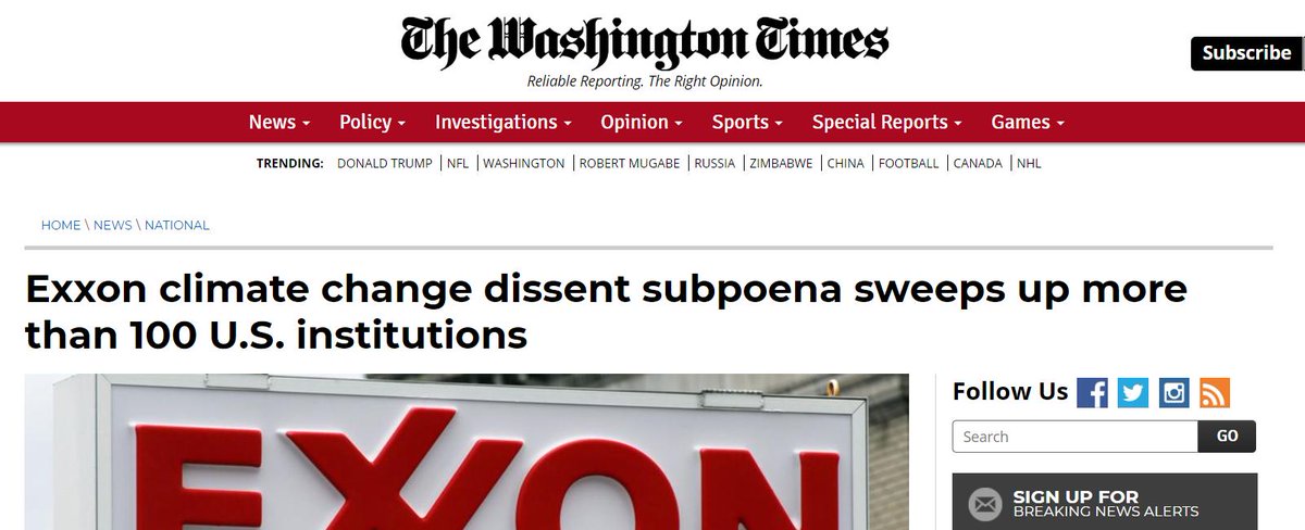...announced an investigation into energy companies and think tanks over climate change skepticism. The Attorney Generals issued scores of subpoenas, including one for communications between ExxonMobile and 100 universities, conservative think tanks and academics over...