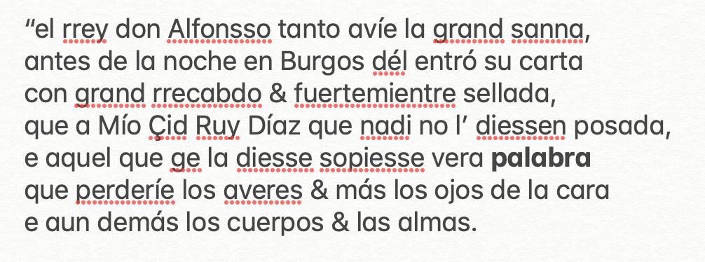 DinorahP's tweet photo. Palabra viene del griego παραβολή (parabolḗ), que significa ‘comparación’. Pasó al latín como paraula. Uno de los primeros registros de “palabra” en español, data del año 1140, en el Cantar del Mío Cid, en los versos que narran que está prohibido dar posada al Cid. #lingüistuits https://t.co/FZ97nhfg3t