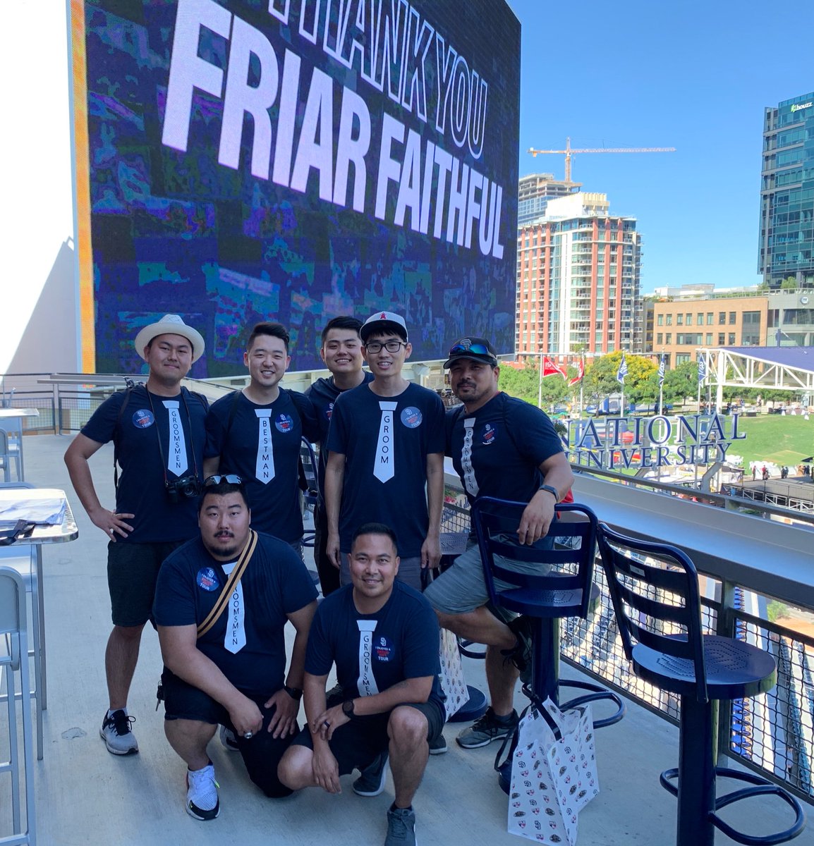 James_S_Kim's tweet photo. Celebrating the groom 🤵 #friarfaithful @Padres https://t.co/Ov1Iu9wVZL