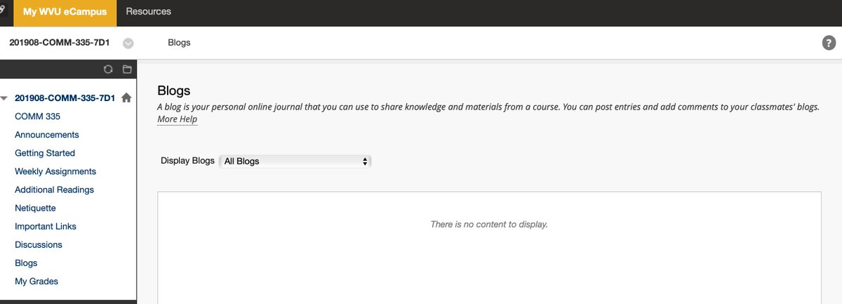 McgheeMeghan's tweet photo. Has anyone in Comm 335 figured out how to post their blog response for Week 3? #SMITW #homework #help #AmIDoingThisRight https://t.co/jOmgw7vRRi