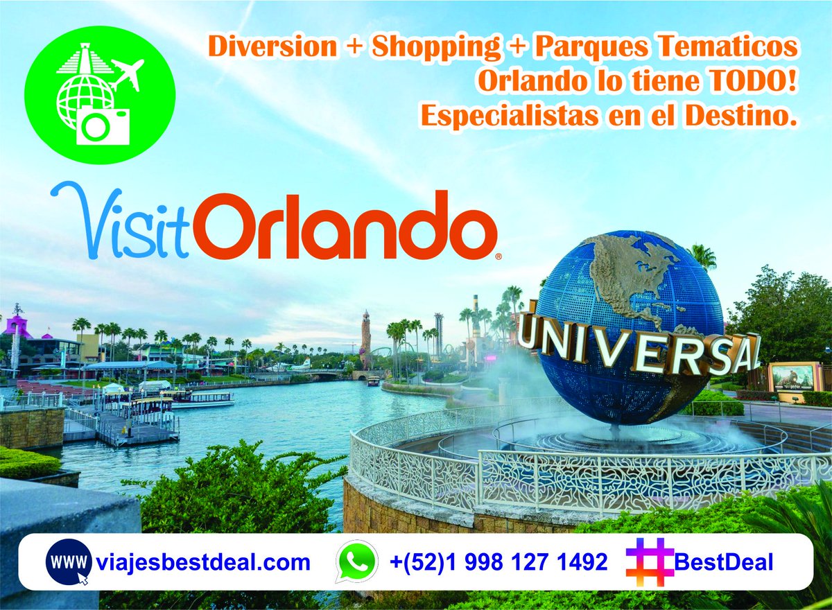 ViajesBestDeal's tweet photo. #VisitOrlando #Oficial #AgenciadeViajes 
#BestDeal #Florida https://t.co/uPy9VUJI7U