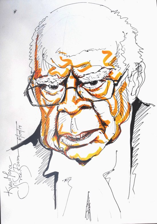 Attitude! Ram Jethmalani had tons of Attitude..and thats what I wanted to capture.. Pen and Pen Brush. @RamJethmalani5