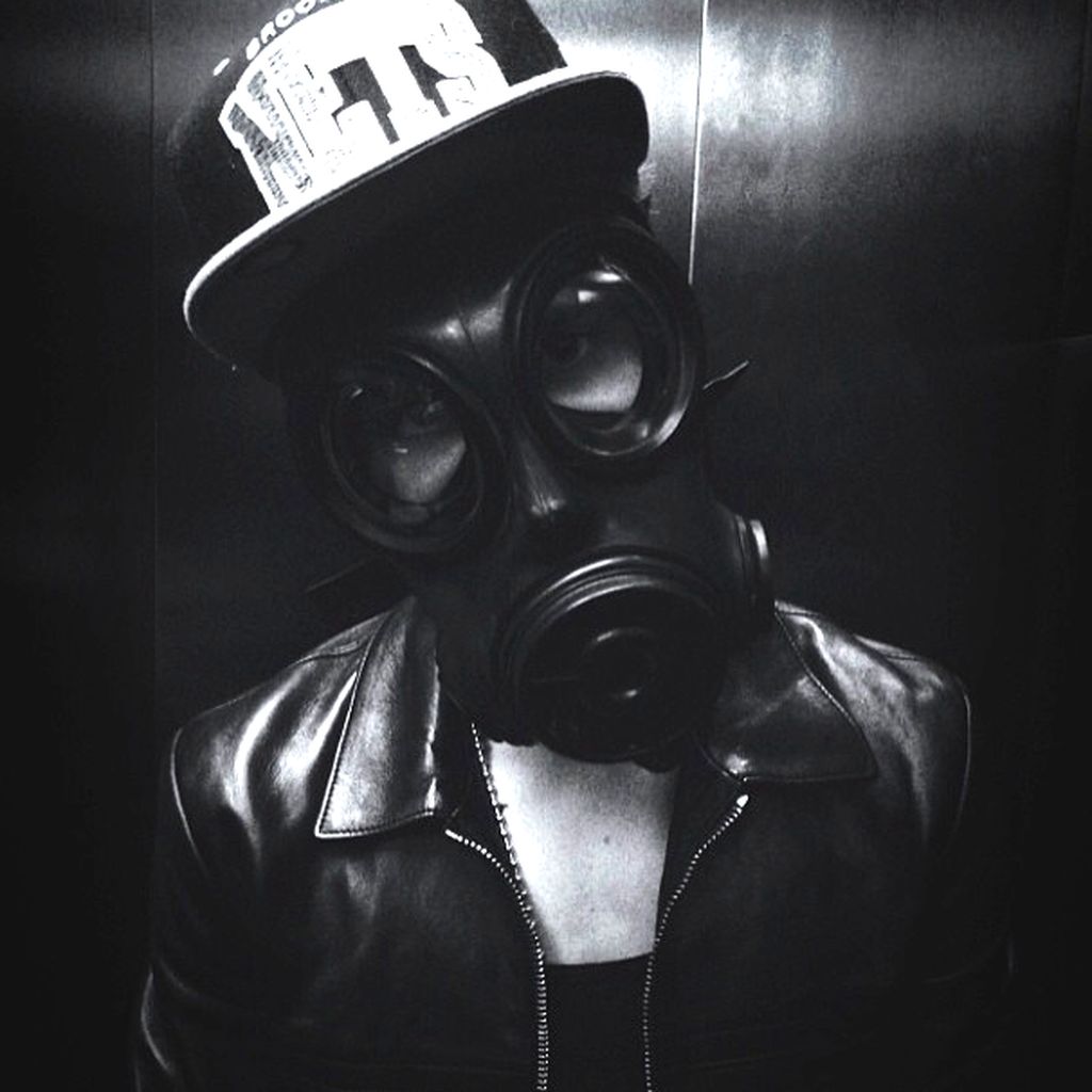 New look. Full leather, gasmask, cap.

Just to piss off his dad.