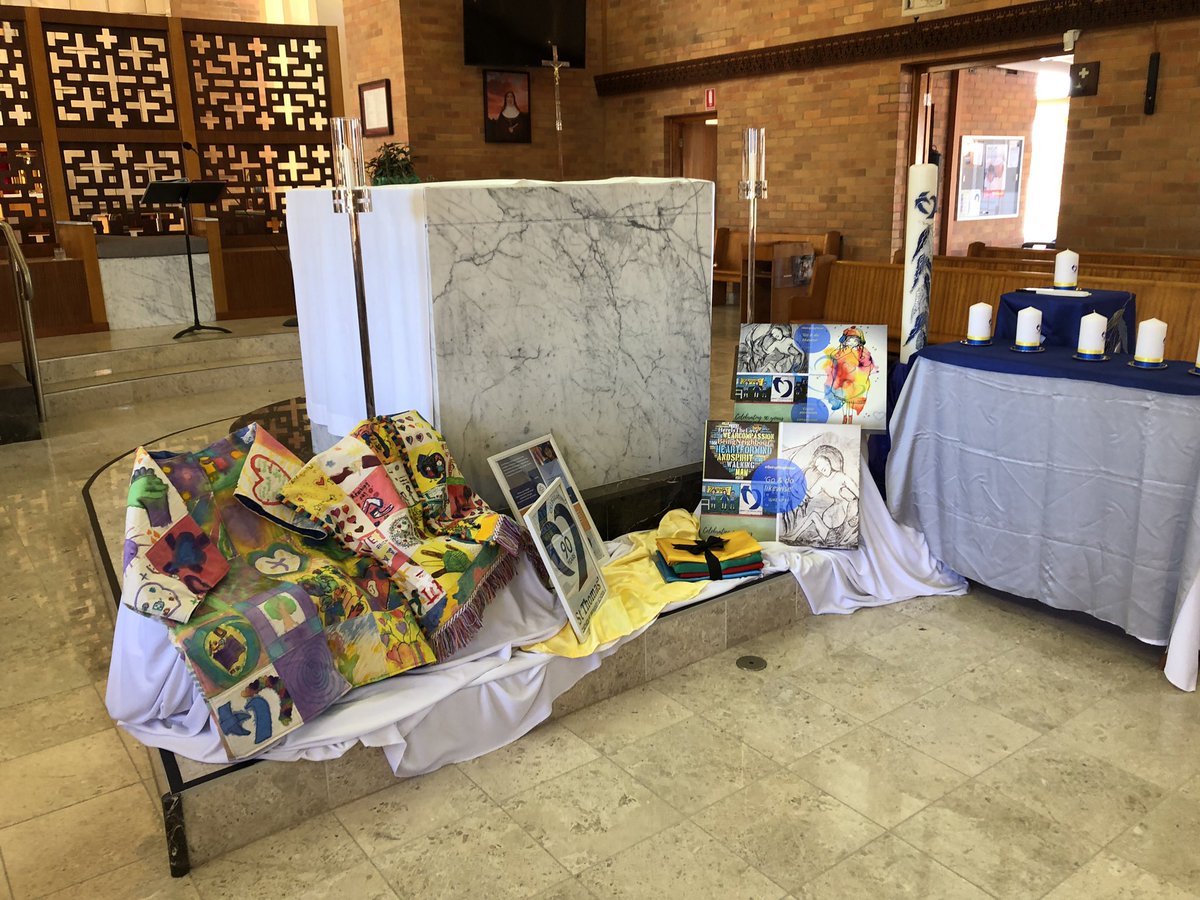 StThom_CampHill's tweet photo. This morning St Thomas’ Parish Camp Hill was literally overflowing with past and present members of St Thomas’ who gathered to celebrate our 90th Mass. Bishop Ken blessed & opened our new sacred space - Samiritan Place...honouring the Good Sams. #AHear4MindandSpirit #BeNeighbour https://t.co/m2OrWNsRLG